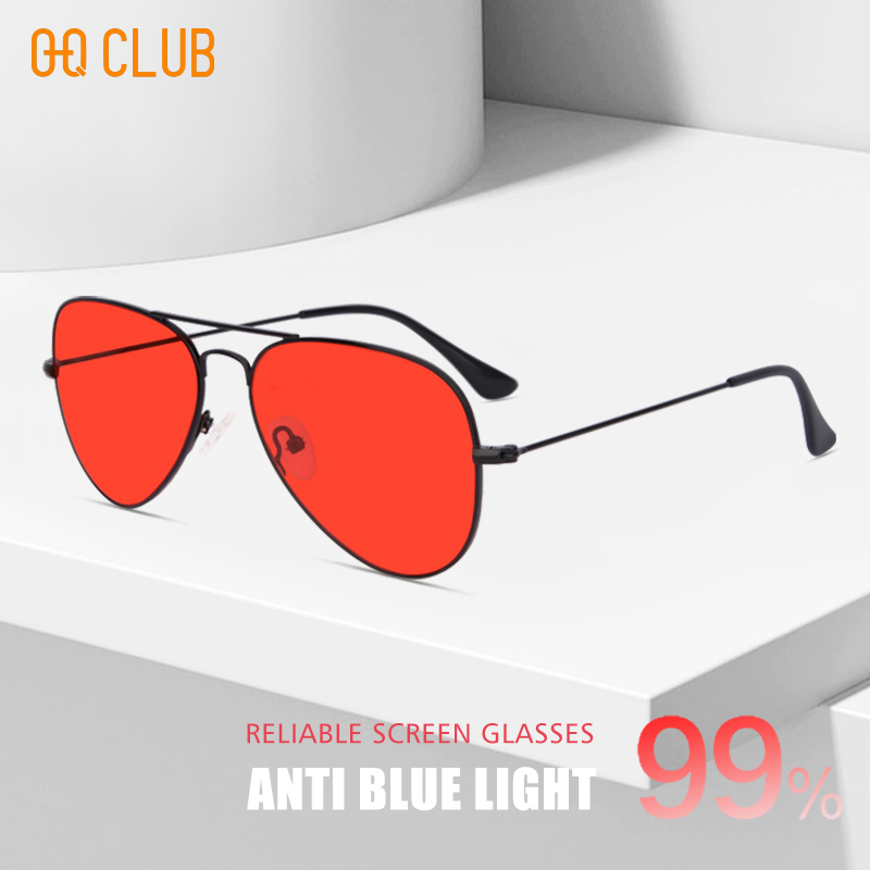 Gaming Glasses Blue Light - O-Q CLUB gafas redondas para mujer,