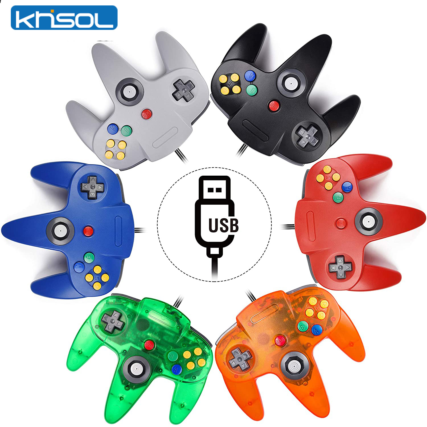Pc Gaming Emulator - Controlador N64 clásico USB con cable