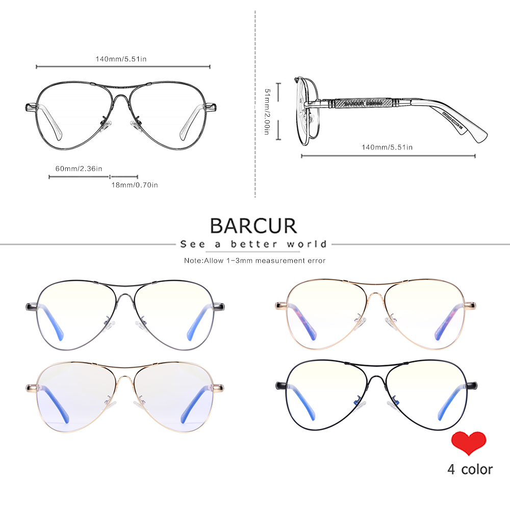 BARCUR Gafas con bloqueo de lu - Gaming Glasses Blue Light reseña y precio