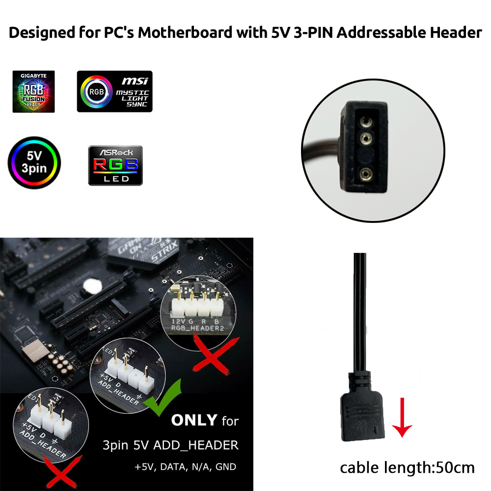 Conector ARGB de 3 Pines y 5V  - Pc Gaming Asus reseña y precio